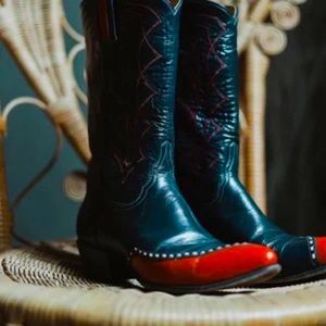 Vintage Patriotic Leather Cowboy Boots